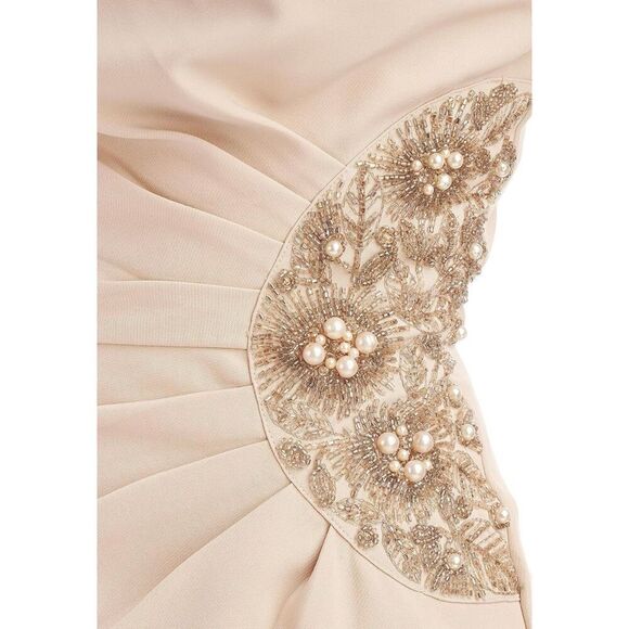 JS Collections Ashley Draped Column Gown Women's 14 Champagne Maxi. 17 - Picture 5 of 15